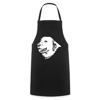 Central Asian Ovcharka Head "Black Edition" - Cooking Apron - black - Front - AI Model Male 185 dark (185cm)