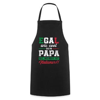 Italien Papa Italiener - Kochschürze - Schwarz - Vorne - AI Model Male 185 dark (185cm)