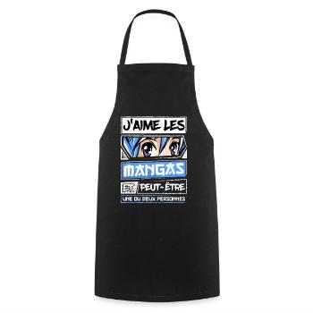 Manga Fille Japonais Kawaii - Tablier de cuisine - noir - Devant - AI Model Male 185 dark (185cm)