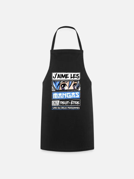 Manga Fille Japonais Kawaii - Tablier de cuisine - noir