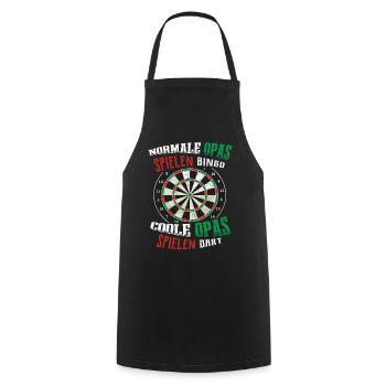Dart Opa Darts Großvater Dartspieler - Kochschürze - Schwarz - Vorne - AI Model Male 185 dark (185cm)