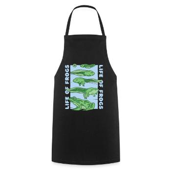 La vie des grenouilles - Frog Evolution Tadpoles - Tablier de cuisine - noir - Devant - AI Model Male 185 dark (185cm)
