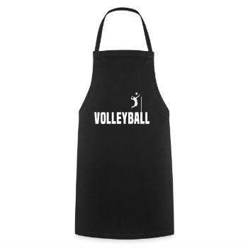 Volleyball - Cooking Apron - black - Front - AI Model Male 185 dark (185cm)