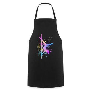 Pole Dance Fitness Color Splash Pole Dance - Cooking Apron - black - Front - AI Model Male 185 dark (185cm)