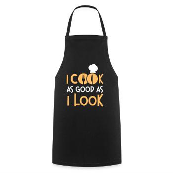 Cooking Cook Kitchen Chef I Cook - Kochschürze - Schwarz - Vorne - AI Model Male 185 dark (185cm)