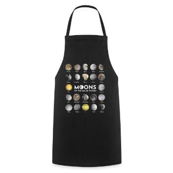 Lunes du système solaire - Tablier de cuisine - noir - Devant - AI Model Male 185 dark (185cm)