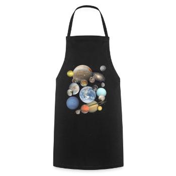 Planètes Système Solaire Galaxie Univers Espace - Tablier de cuisine - noir - Devant - AI Model Male 185 dark (185cm)