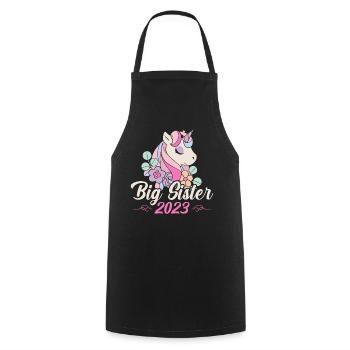 Big Sister 23 Unicorn Big Sis 23 - Cooking Apron - black - Front - AI Model Male 185 dark (185cm)