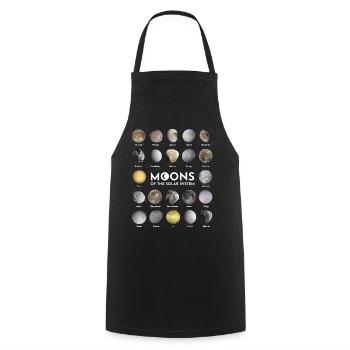 Lunes du système solaire - Tablier de cuisine - noir - Devant - AI Model Male 185 dark (185cm)