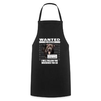 American Bully XL blue line artistic design - Cooking Apron - black - Front - AI Model Male 185 dark (185cm)
