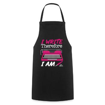Writing Typewriter Novel Writer & - Cooking Apron - black - Front - AI Model Male 185 dark (185cm)