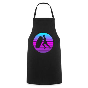 Bodybuilder Kraftsport Tire Flip Retro Gift - Cooking Apron - black - Front - AI Model Male 185 dark (185cm)