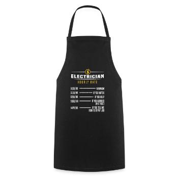 Electrical Engineer Funny Electrician Hourly Rate - Cooking Apron - black - Front - AI Model Male 185 dark (185cm)
