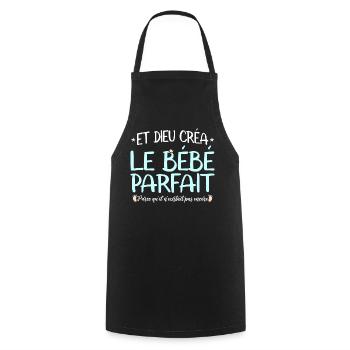 Et dieu créa le bébé parfait body mignon naissance - Tablier de cuisine - noir - Devant - AI Model Male 185 dark (185cm)