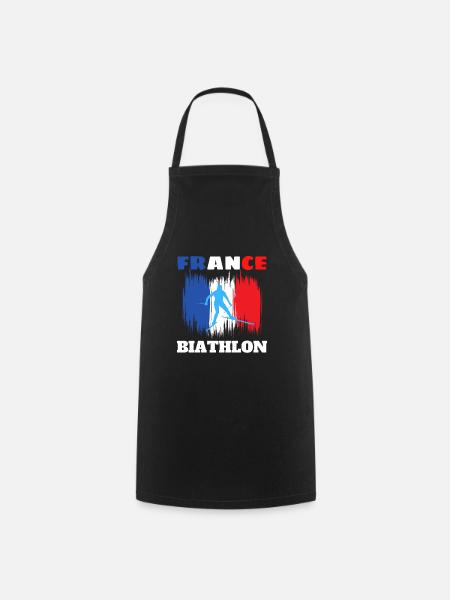 Design Biathlon France Tricolore fan sport - Tablier de cuisine - noir