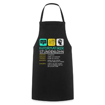 Informatiker Stundenlohn - Kochschürze - Schwarz - Vorne - AI Model Male 185 dark (185cm)