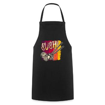 Sushi - Kochschürze - Schwarz - Vorne - AI Model Male 185 dark (185cm)