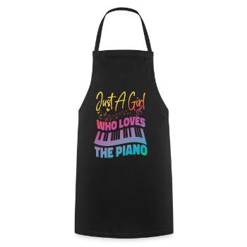 Piano Teacher Pianist Girl - Cooking Apron - black - Front - AI Model Male 185 dark (185cm)
