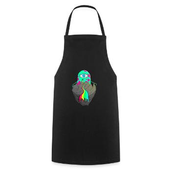 Trippy Miracle Psychedelic Alien Mountains Rainbow - Cooking Apron - black - Front - AI Model Male 185 dark (185cm)