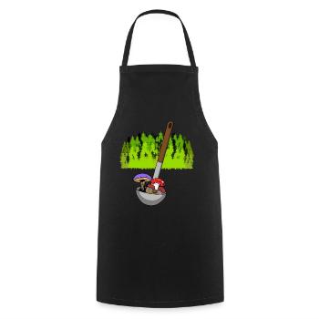 Forest Kitchen Mushrooms Soup Ladle Soup Gourmet Toxic - Cooking Apron - black - Front - AI Model Male 185 dark (185cm)