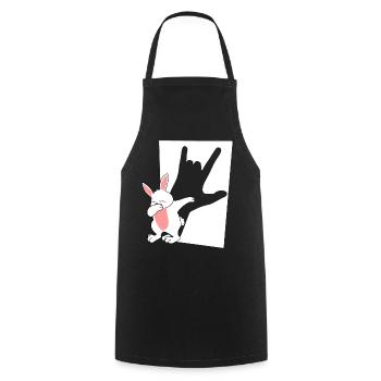 Rock n’Roll Lapin - Tablier de cuisine - noir - Devant - AI Model Male 185 dark (185cm)
