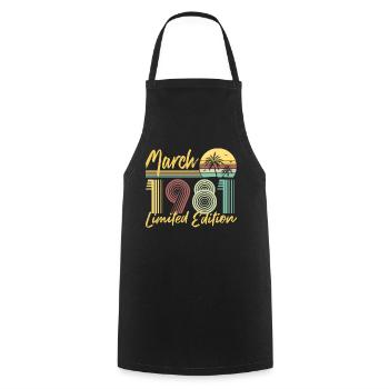 Mars 1981 Édition limitée - Tablier de cuisine - noir - Devant - AI Model Male 185 dark (185cm)