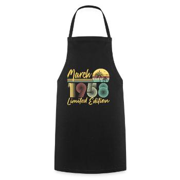 Édition limitée de mars 1958 - Tablier de cuisine - noir - Devant - AI Model Male 185 dark (185cm)
