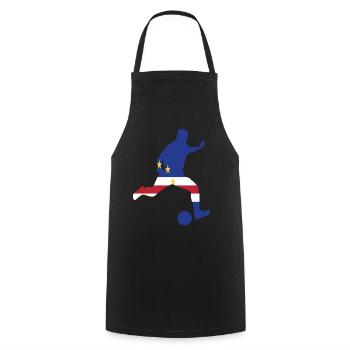 Thé de football du Cap-Vert - Tablier de cuisine - noir - Devant - AI Model Male 185 dark (185cm)