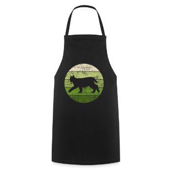 Luchs Retro Waldtiere Tierliebhaber Geschenk - Kochschürze - Schwarz - Vorne - AI Model Male 185 dark (185cm)
