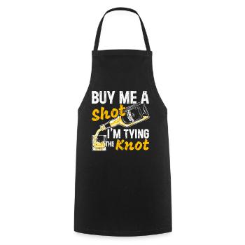 Buy Me A Drink I'm Getting Married Soon Wedding Tei - Cooking Apron - black - Front - AI Model Male 185 dark (185cm)