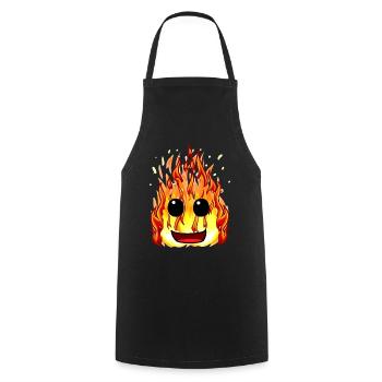 Fire Heat Flames Inferno Face Fire Professions - Cooking Apron - black - Front - AI Model Male 185 dark (185cm)