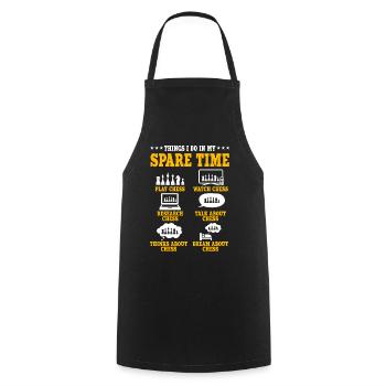 Chess Gift - Cooking Apron - black - Front - AI Model Male 185 dark (185cm)