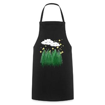 Amoureux de la nature Ciel étoilé Nature Night Dream - Tablier de cuisine - noir - Devant - AI Model Male 185 dark (185cm)