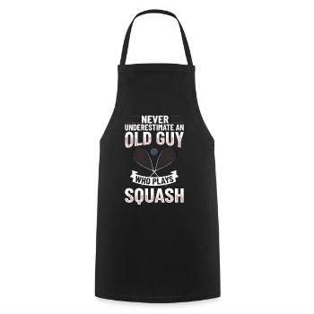 Squash Sport Game Ball Racket Court Player - Cooking Apron - black - Front - AI Model Male 185 dark (185cm)
