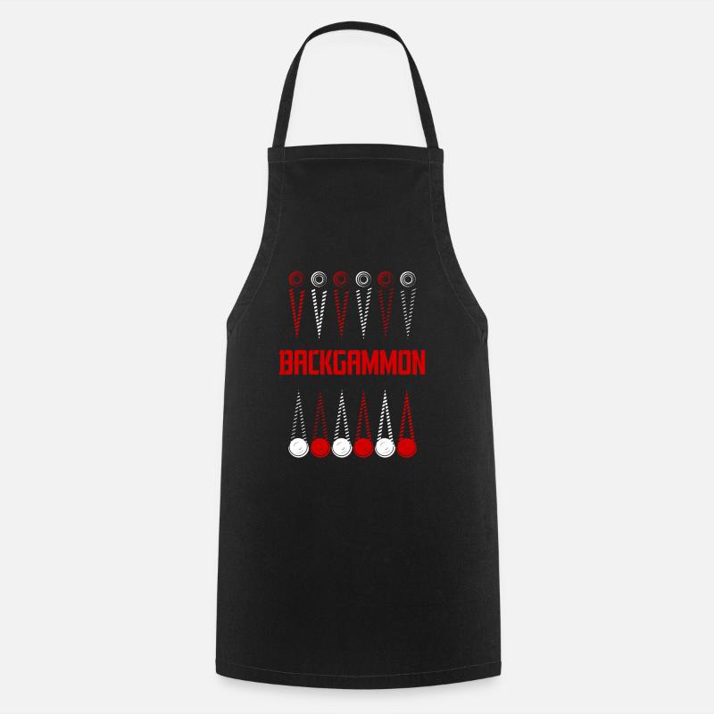 Backgammon - Kochschürze - Schwarz