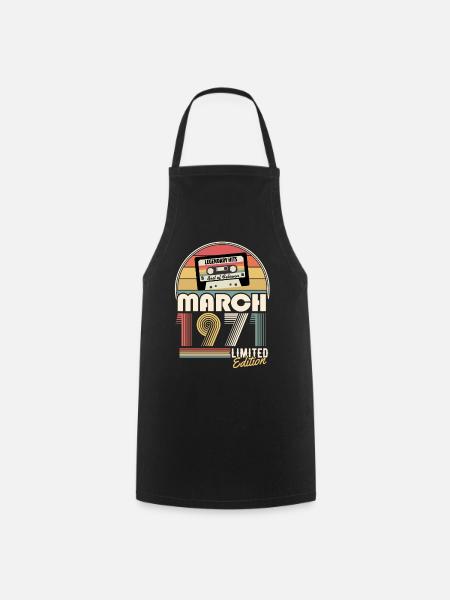 März 1971 Vintage Jahrgang Geburtstag Geschenk - Kochschürze - Schwarz