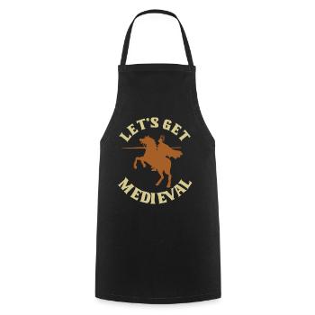 Knights of the Middle Ages - Cooking Apron - black - Front - AI Model Male 185 dark (185cm)