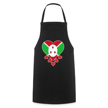 Burundi Love heart flag for Burundian pride - Cooking Apron - black - Front - AI Model Male 185 dark (185cm)