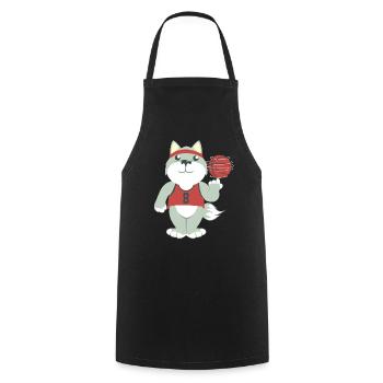 Basketball Wolf - Cooking Apron - black - Front - AI Model Male 185 dark (185cm)