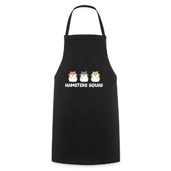 La troupe de hamsters aime les hamsters - Tablier de cuisine - noir - Devant - AI Model Male 185 dark (185cm)