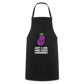 Just a Girl Who Loves Aubergines - Cooking Apron - black - Front - AI Model Male 185 dark (185cm)