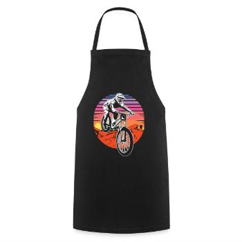 Mountainbike Retro Sunset - Kochschürze - Schwarz - Vorne - AI Model Male 185 dark (185cm)