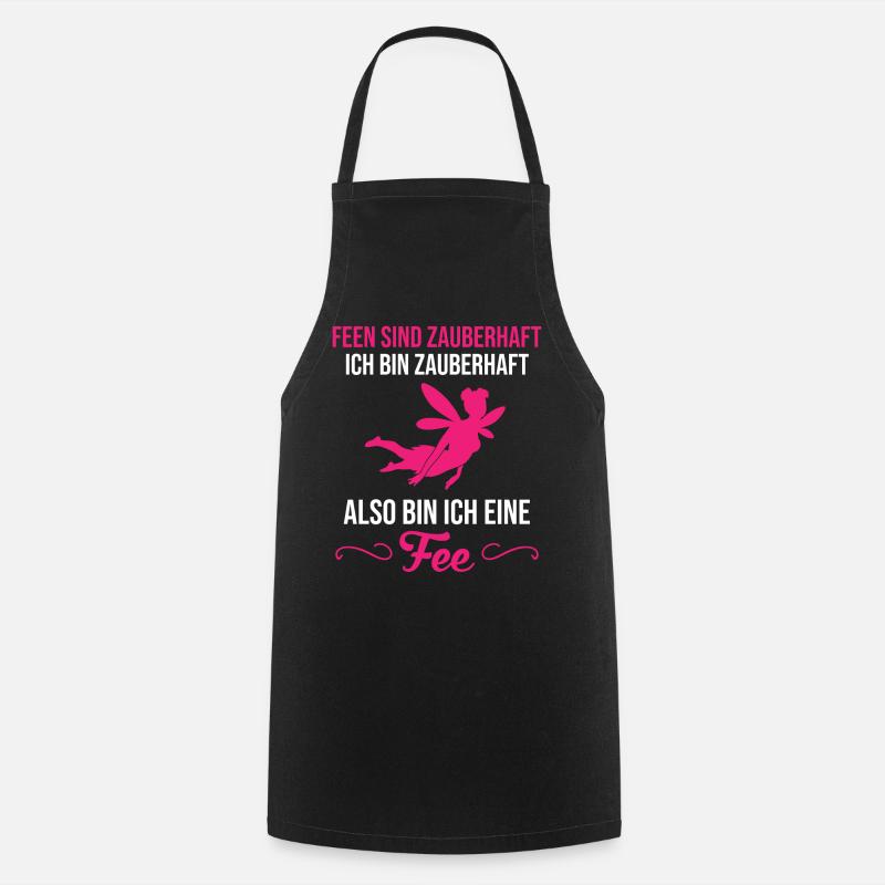 Fee Elfe Lustiger Spruch Damen Mädchen Geschenk - Kochschürze - Schwarz
