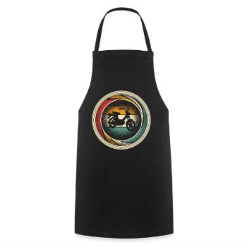 Mofa Mofafahrer Retro Vintage - Kochschürze - Schwarz - Vorne - AI Model Male 185 dark (185cm)