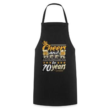 70 birthday man - Cooking Apron - black - Front - AI Model Male 185 dark (185cm)