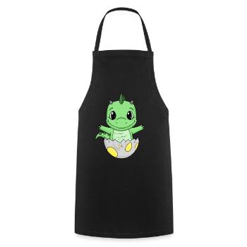 Naissance de bébé Oeuf Dino Naissance - Tablier de cuisine - noir - Devant - AI Model Male 185 dark (185cm)