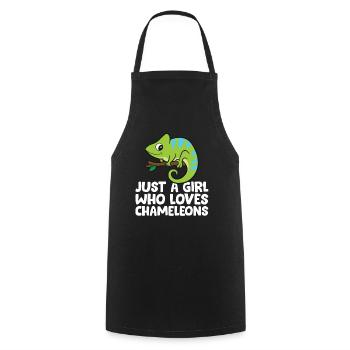 Just a Girl Who Loves Chameleons - Cooking Apron - black - Front - AI Model Male 185 dark (185cm)