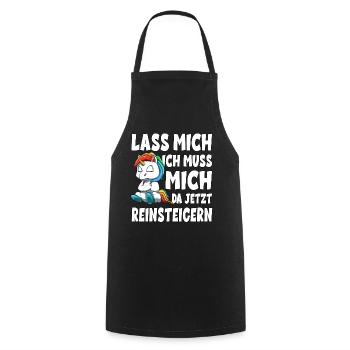 Lass mich ich muss mich da jetzt reinsteigern - Kochschürze - Schwarz - Vorne - AI Model Male 185 dark (185cm)