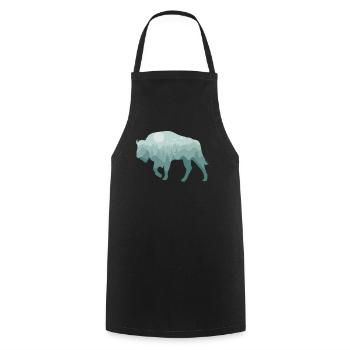 Bison Wisent Wald Natur Landschaft Geschenk - Kochschürze - Schwarz - Vorne - AI Model Male 185 dark (185cm)