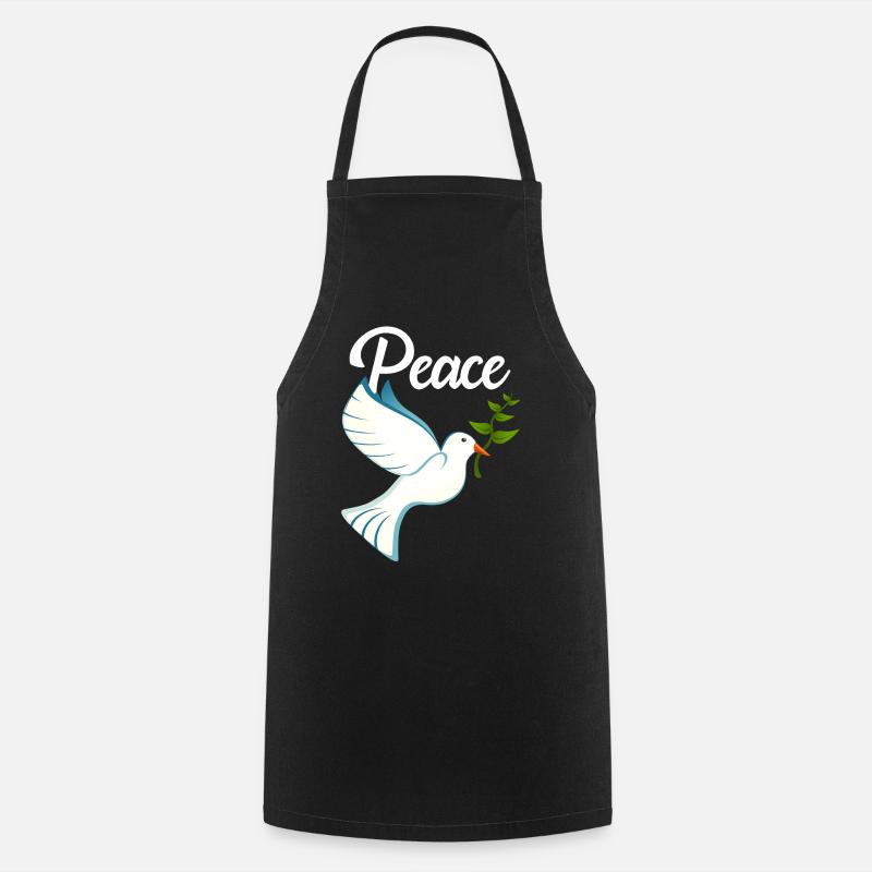 PEACE Friedenstaube - Kochschürze - Schwarz